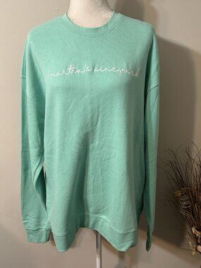 Bay State Gear Martha's Vineyard Mint Green Crewneck Sweatshirt Oversized Sz XL